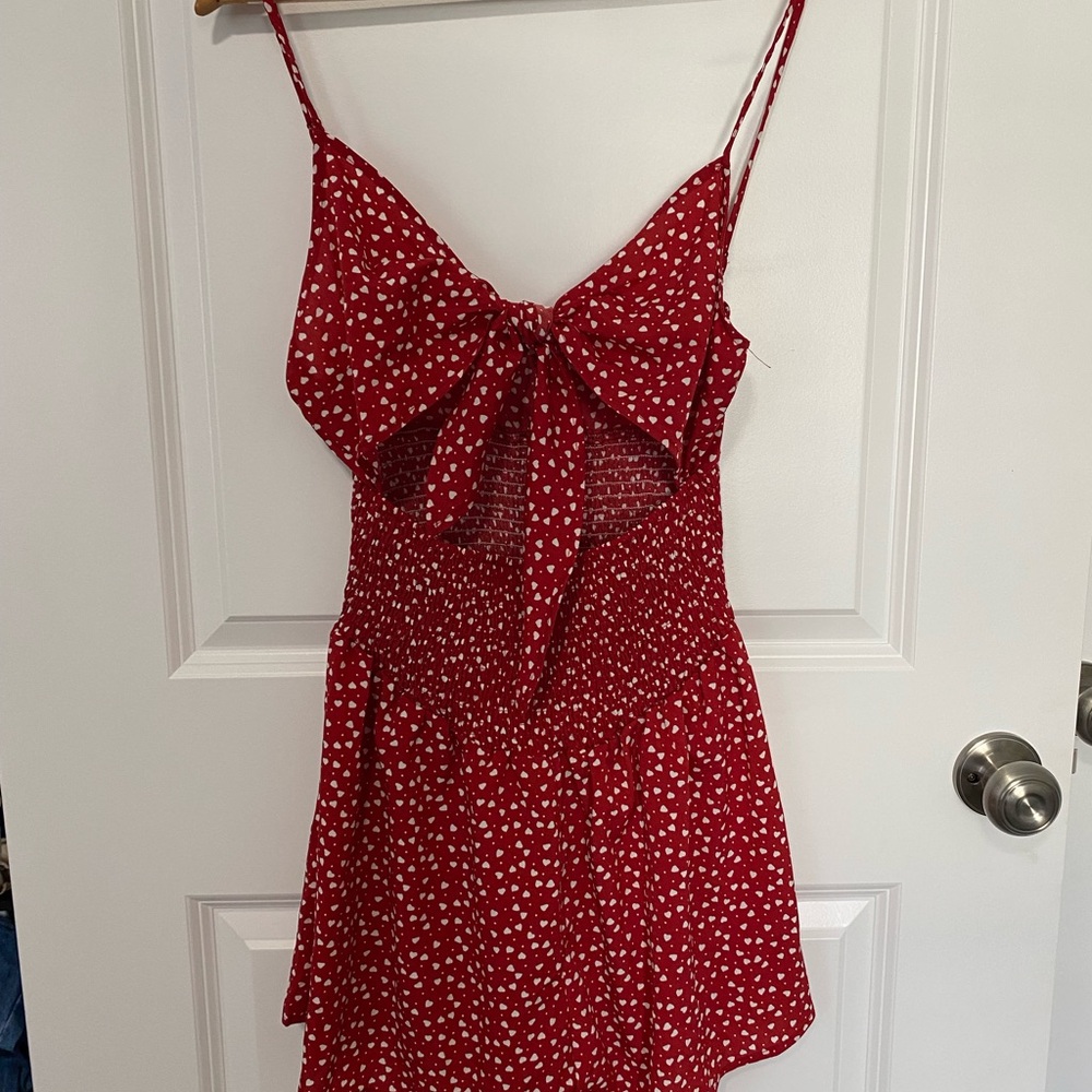 SHEIN Red Heart Print Top
